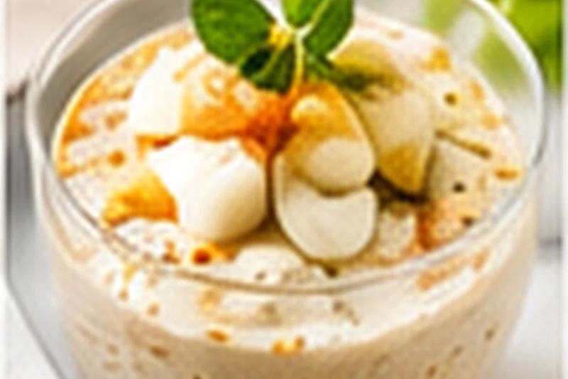 Bowl of warm oatmeal topped with soft diced apple and a dusting of cinnamon.