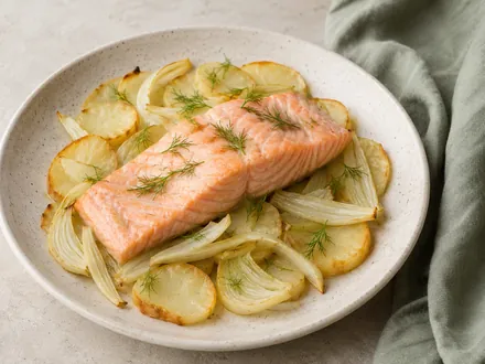 Oven salmon with fennel — a reflux-friendly recipe